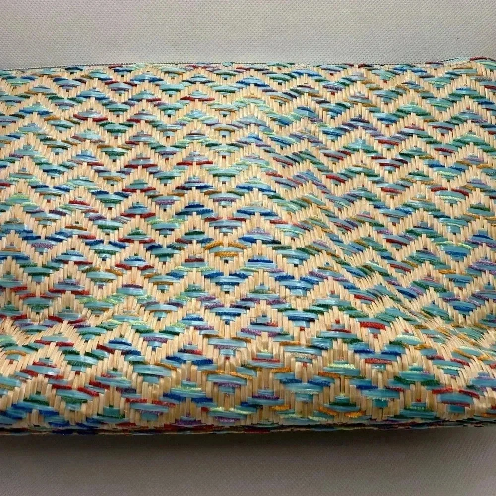 Lancome Paris Colorful Zip Up Tassel‎ Woven Cosmetic Travel Bag